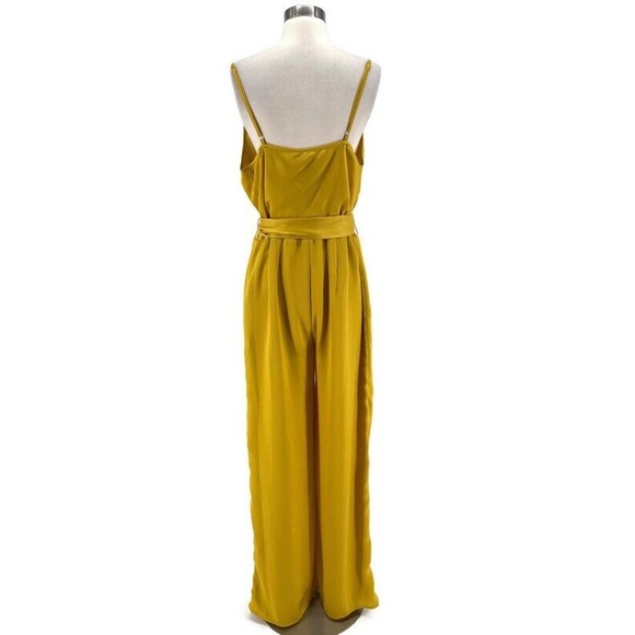 The Jetset Diaries Topaz Jumpsuit Gold Draped Neck Split Leg New Size Medium - Picture 2 of 7